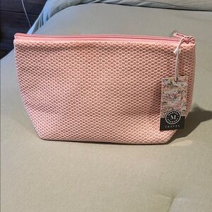 NWT Martha Stewart Pink Textured Women's makeup bag